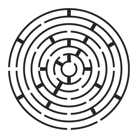Round maze, labyrinth vector symbol icon design. Beautiful illustration isolated on white backgroundのイラスト素材