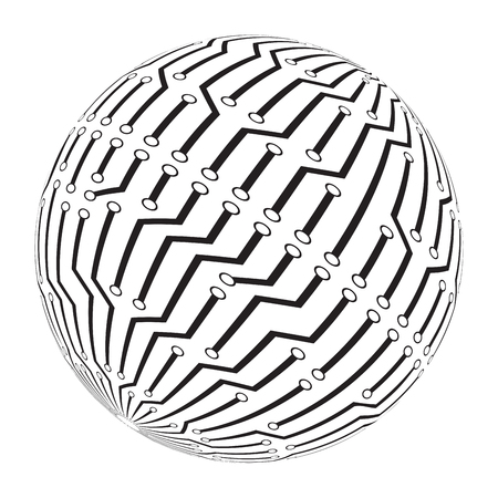 Circut board globe logo vector symbol icon design.のイラスト素材