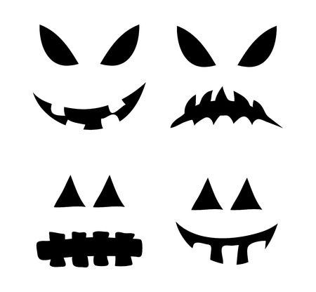 jack o lantern smile silhouette vector symbol icon design. Beautiful illustration isolated on white backgroundのイラスト素材