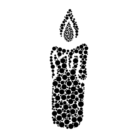 Black candle dotted icon.のイラスト素材