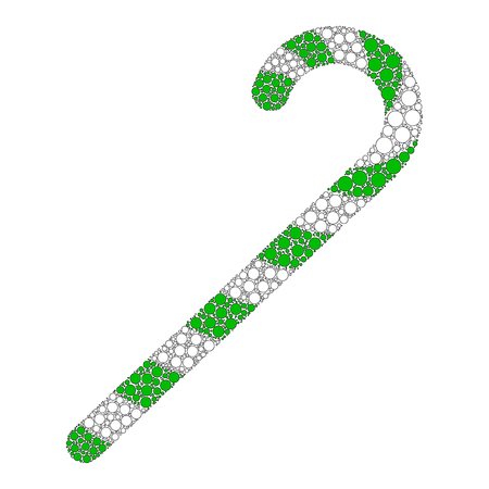Green candy cane dotted icon.のイラスト素材