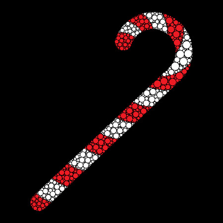 Red candy cane dotted icon.のイラスト素材