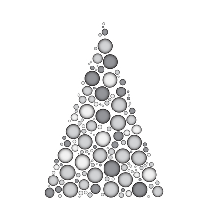 Christmas tree gray dotted design.のイラスト素材