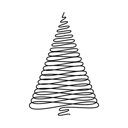 Christmas tree line pattern.のイラスト素材