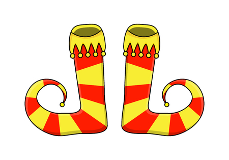 Elf shoes pair stripes design isolated on white background
のイラスト素材