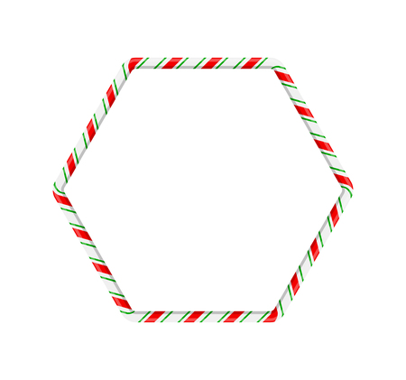 Candy cane hexagon for christmas design isolated on white background
のイラスト素材
