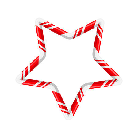 Candy cane star for christmas design isolated on white backgroundのイラスト素材