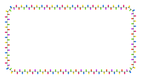 light bulb, garland square border christmas design isolated on white background
のイラスト素材