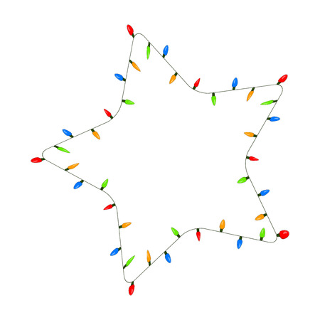 light bulb, garland star christmas design isolated on white background
のイラスト素材