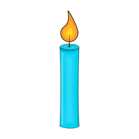 Candle cartoon for christmas design isolated on white backgroundのイラスト素材