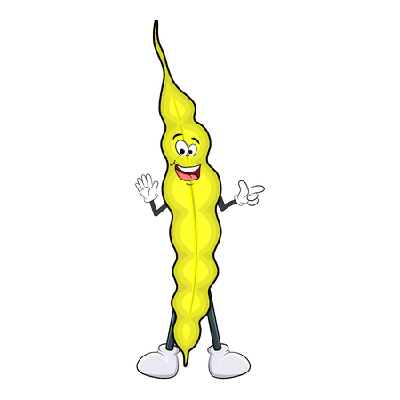 String bean with smile isolated on white backgroundのイラスト素材