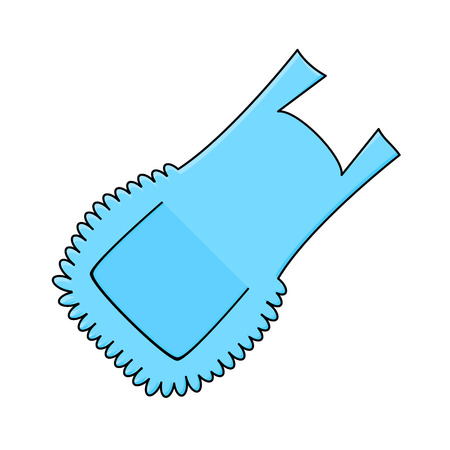 Blue apron, cartoon pinafore isolated on white backgroundのイラスト素材