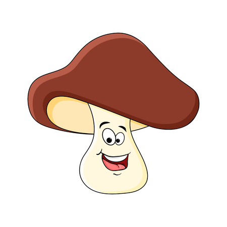 Boletus mushroom character isolated vectorのイラスト素材