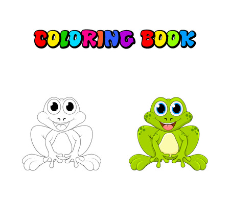 Cartoon frog coloring book isolated on white background
のイラスト素材