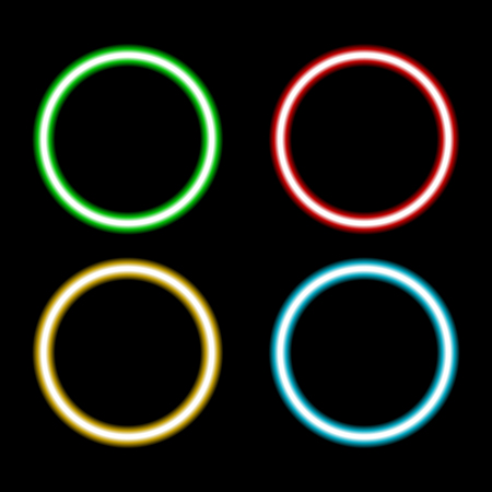 retro neon circle set isolated on black background
のイラスト素材