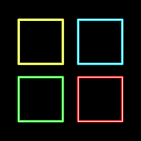 retro neon square set isolated on black background
のイラスト素材