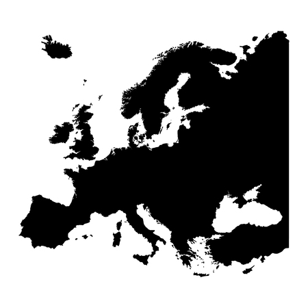 Map of Europe silhouette design isolate on whiteのイラスト素材