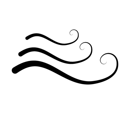 wind icon vector, blow, blast design isolated on whiteのイラスト素材