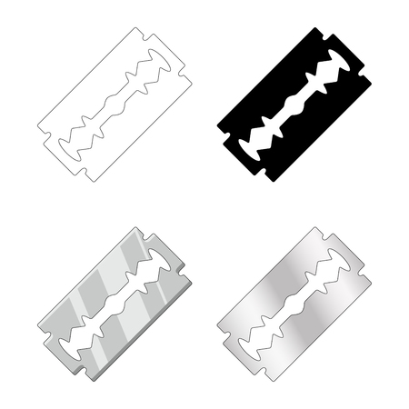 razor blade set design isolated on white backgroundのイラスト素材