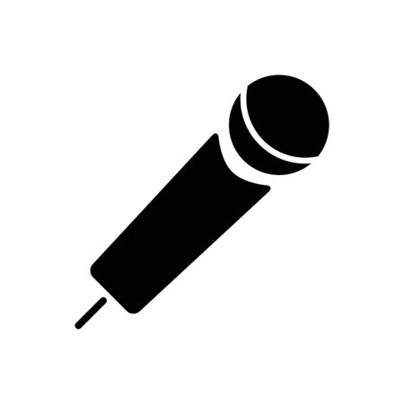Microphone standing silhouetteのイラスト素材