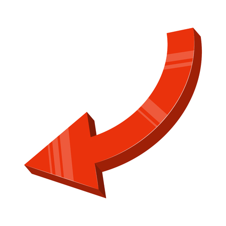 red arrow down design isolated on white backgroundのイラスト素材