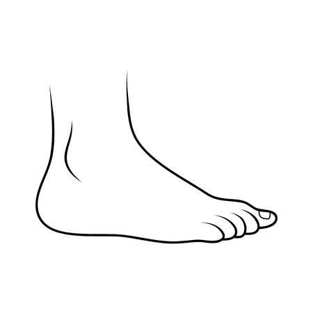 foot  icon outline design isolated on white backgroundのイラスト素材