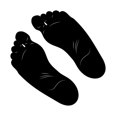 foot print icon silhouette design isolated on white backgroundのイラスト素材