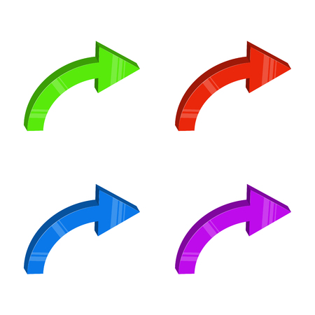 3d glossy arrow set vector design isolated on white backgroundのイラスト素材