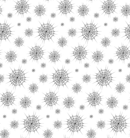 spider web seamless pattern design isolated on white backgroundのイラスト素材