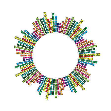 circle mosaic equalizer  design isolated on white backgroundのイラスト素材