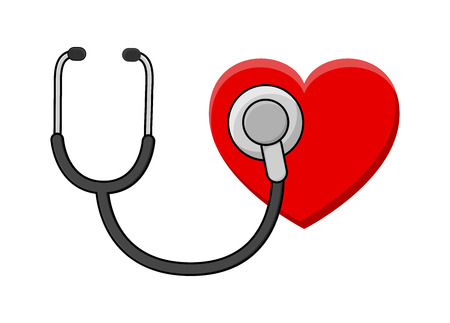 Stethoscope and heart Pulse care symbol. Element for medicine design. International nurses day.のイラスト素材