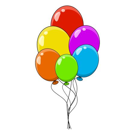 balloon bunch, group cartoon illustration  isolated on white backgroundのイラスト素材