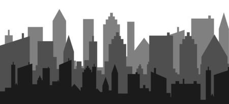 City skyline vector illustration. Urban landscape.skyscraper view silhouette designのイラスト素材