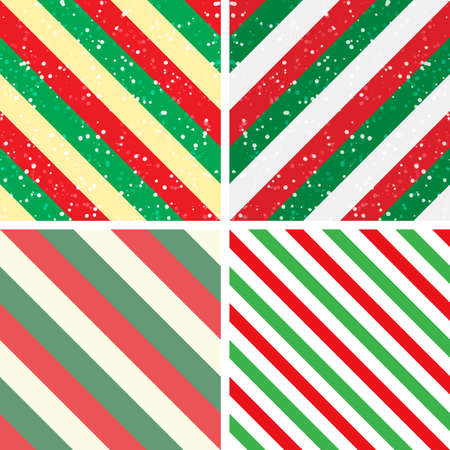 Wrapping paper seamless pattern set. Christmas stripes backgrounds vector collection. Striped wallpaper.   classic backdrop design.のイラスト素材