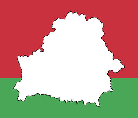 Belarus flag map. Vector illustration of national symbol. Graphic design of patriotic element.のイラスト素材