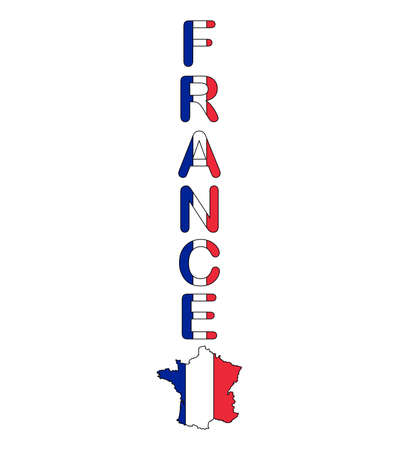 France Color flag map. Vector illustration of national symbol. Graphic design of patriotic elementのイラスト素材