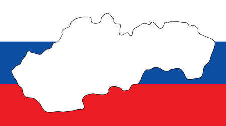 Slovakia Color flag map. Vector illustration of national symbol. Graphic design of patriotic elementのイラスト素材