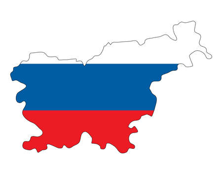 Slovenia Color flag map. Vector illustration of national symbol. Graphic design of patriotic elementのイラスト素材