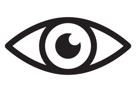 Eye icon. Human eyeball simple symbol.  Vector illustration isolated on white.のイラスト素材