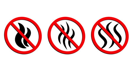 Stop bad smell sign. Smoke forbidden. Prohibition symbol. Vector illustration set isolated on white.のイラスト素材