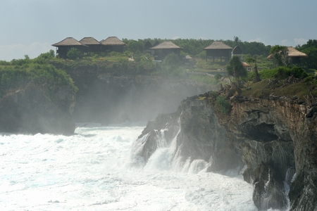 Waves on rockの写真素材