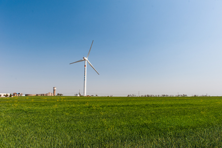 Windmills and wheat fieldsのeditorial素材