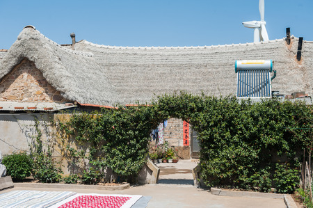 Moon gate for an old houseのeditorial素材