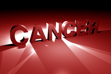 Cancer 3D. 3D Generated Letters - \"Cancer\" Word. Reddish Tones. Cancer (Malignant Neoplasm) is a Large, Heterogeneous Class of Diseasesの写真素材