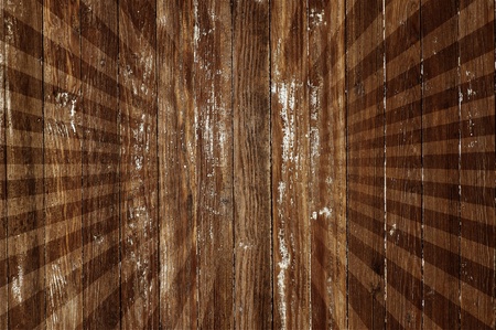Old Wood Planks Wall with Rays. Cool Old Wood Backgroundの写真素材