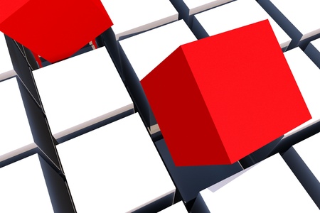 Red Boxes - Missed Elements Business Theme. 3D Render Illustration.の写真素材