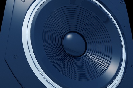 Blue Speaker Illustration. 3D Render Illustration. Music Illustration Collection.の写真素材