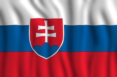 Slovakia National Flag Illustration. Waving Slovakia Flag.の写真素材