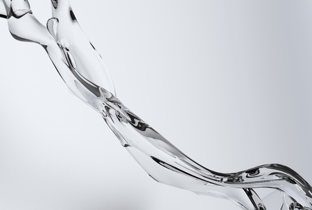 Water Splash Abstract 3D Background. Crystal Clear Flowing Waterの写真素材