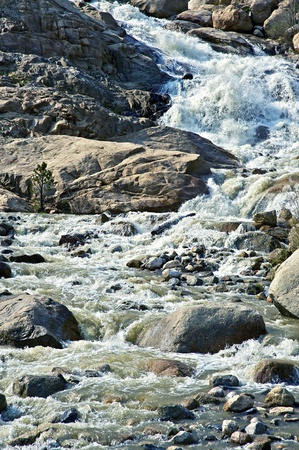 Mountain Waterfall - Vertical Photography of One of the Colorado Waterfall  Rocky Mountains, Colorado USA の写真素材